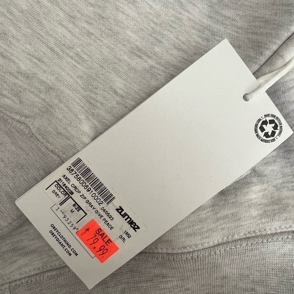 OBEY zip up hooded sweatshirt, brand new with tags - Picture 2 of 3